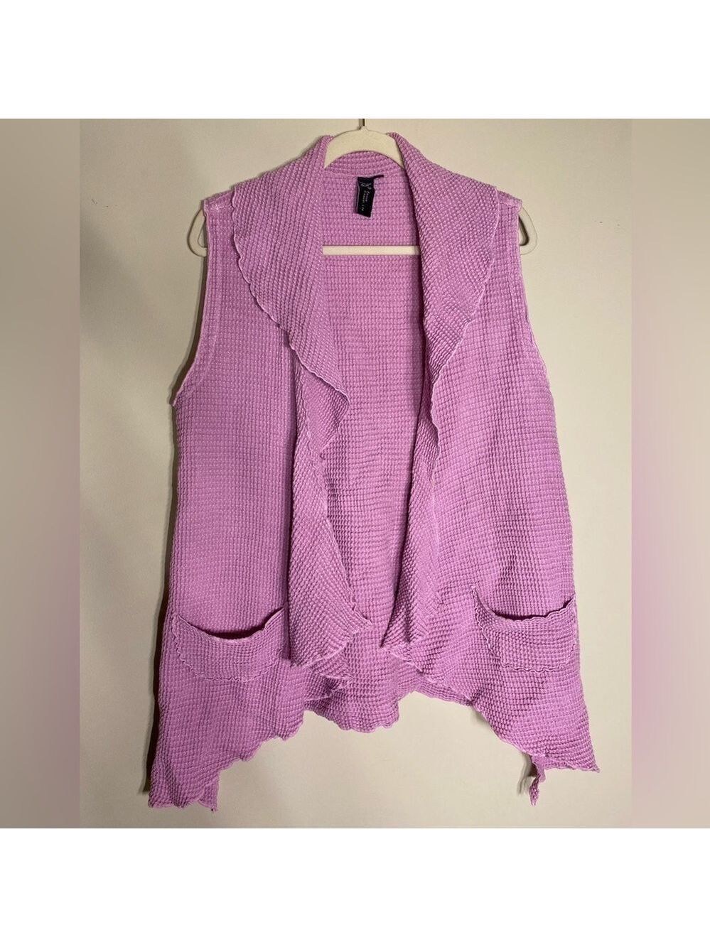 Focus Casual Life Waffle Knit Mauve Vest S